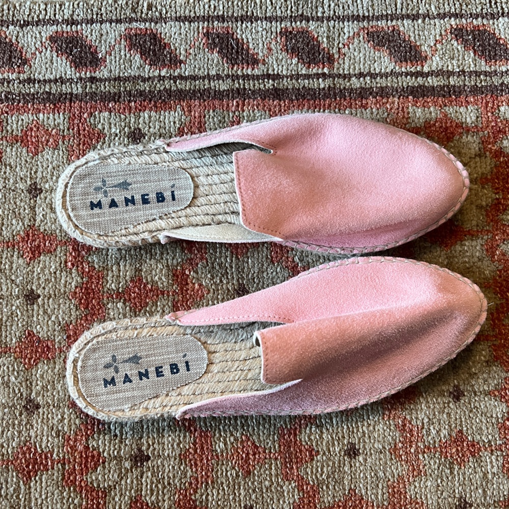 spanish brand manebi baby pink espadrille sandals